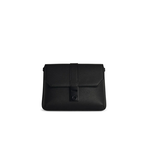 Salvatore Ferragamo Twins' Black Leather Waist Bag Black Cross body-väskor