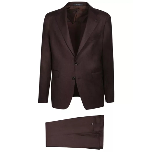 Tagliatore Single-Breasted Brown Suit Brown 