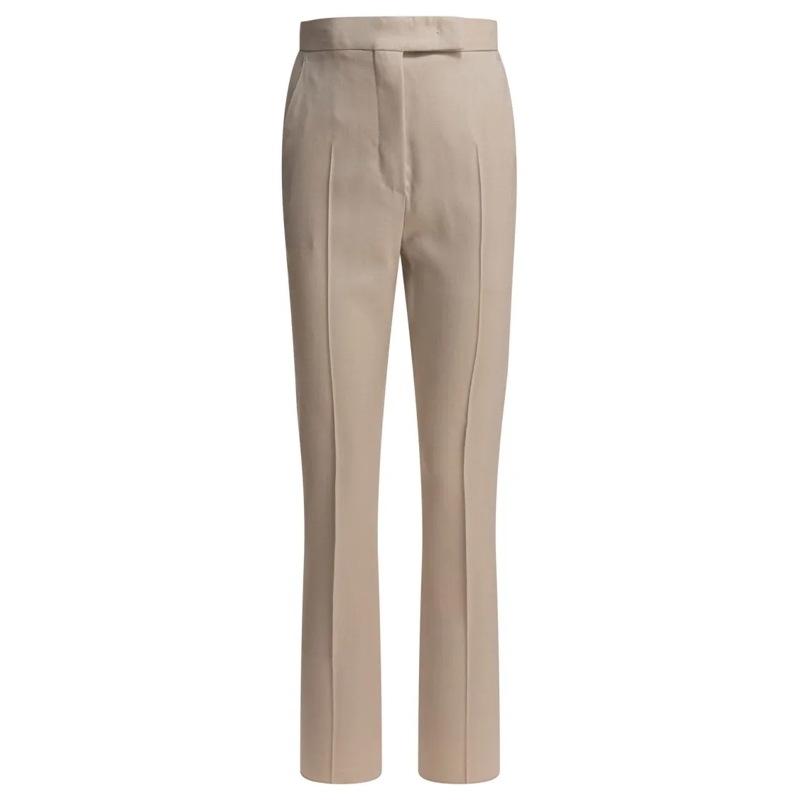 Max Mara  Tailored Beige Straight-Leg Trousers Neutrals