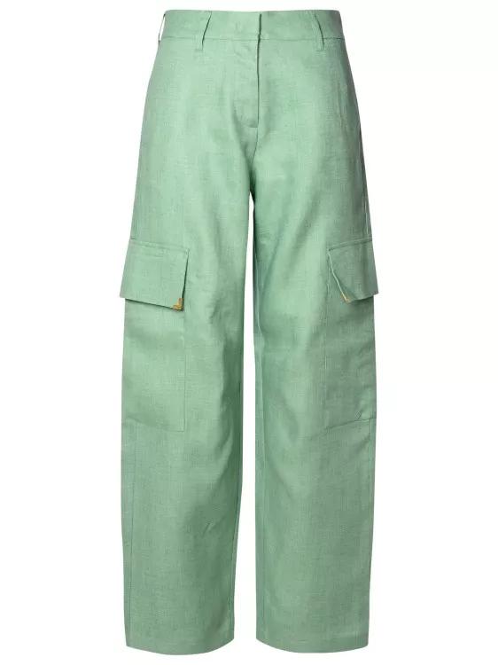 Palm Angels - Cargo Pants In Green Linen - Größe 42 - green