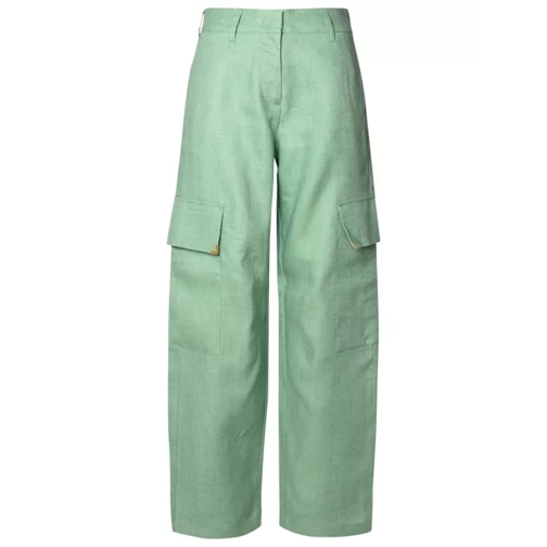Palm Angels Cargo Pants In Green Linen Green 