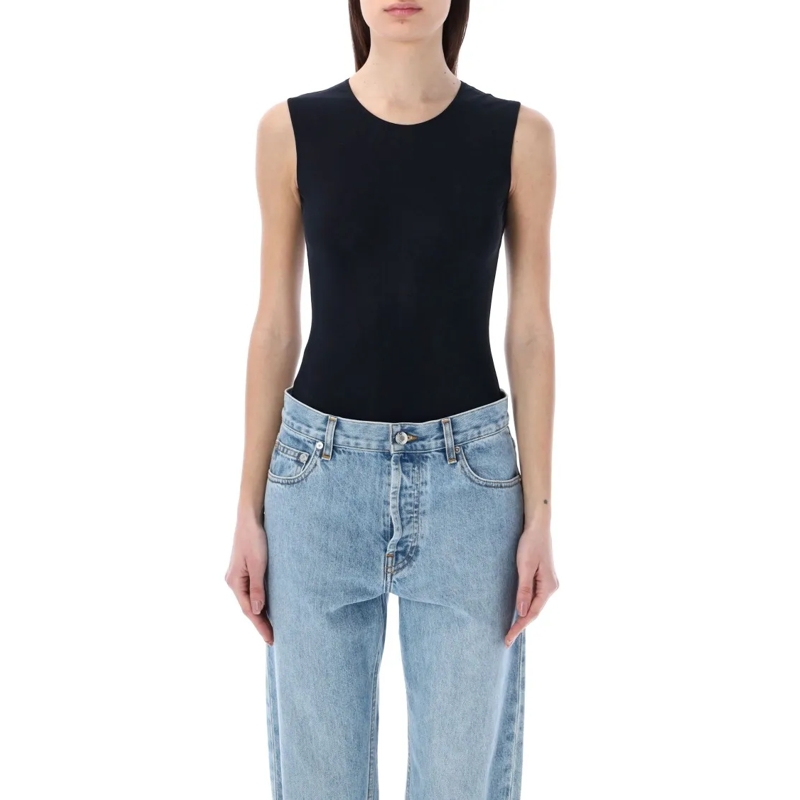 Maison Margiela  Viscose Bodysuit With Unique Rear Stitching Blue