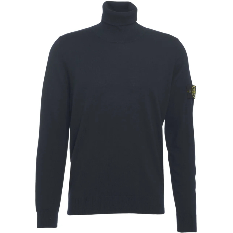 Stone Island  Turtleneck sweater with logo detail blau
