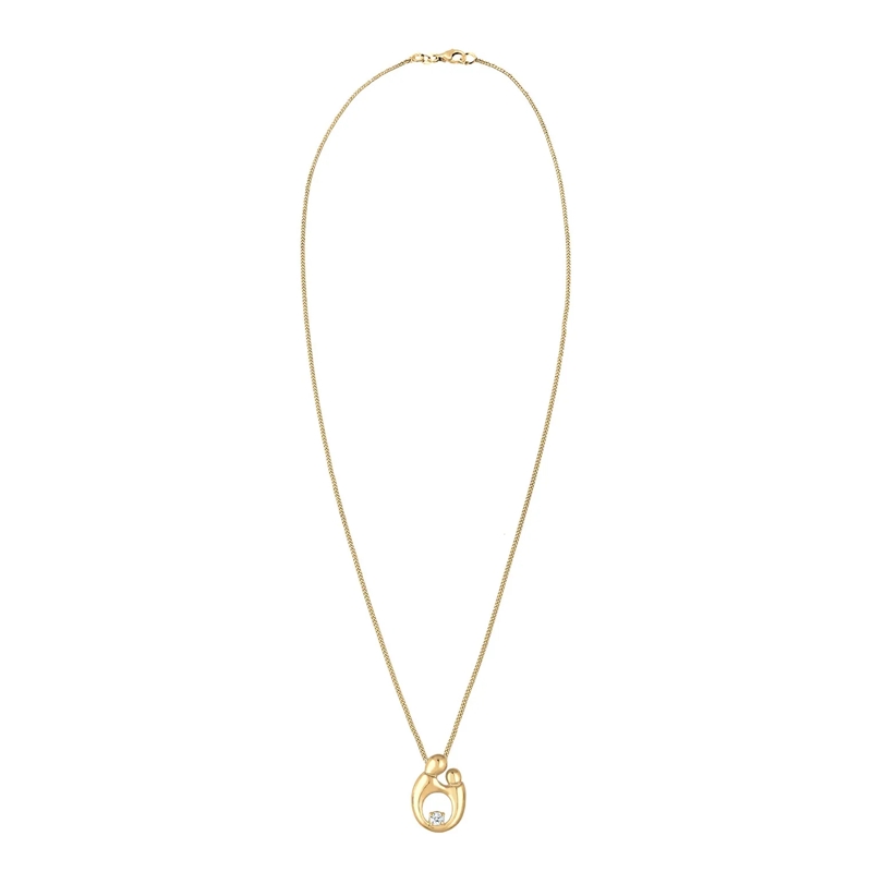 Elli Mittellange Halskette Halskette Mutter Kind Diamant (0.03 ct.) 925 Sterl gold(Image 3)