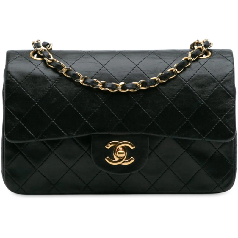 Chanel Sac à bandoulière Small Classic Lambskin Double Flap schwarz