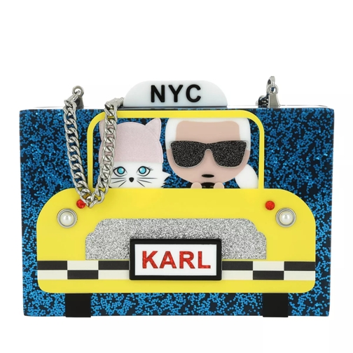 Karl Lagerfeld Karl NYC Taxi Minaudiere Clutch Navy Pochette