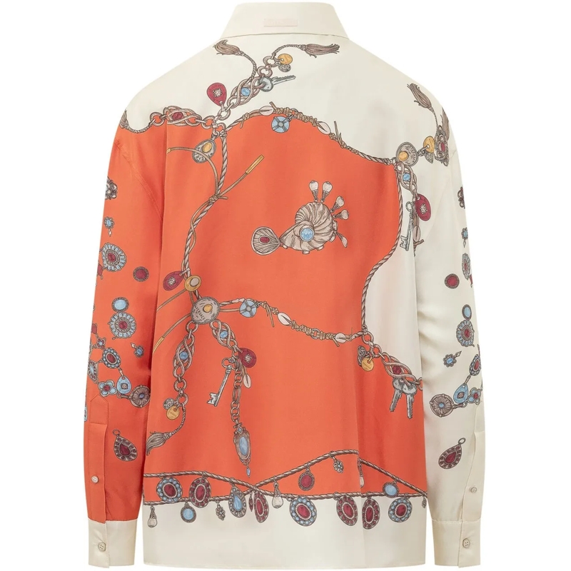 Versace Bluse Camicia con Stampa Gioiello orange(Image 2)