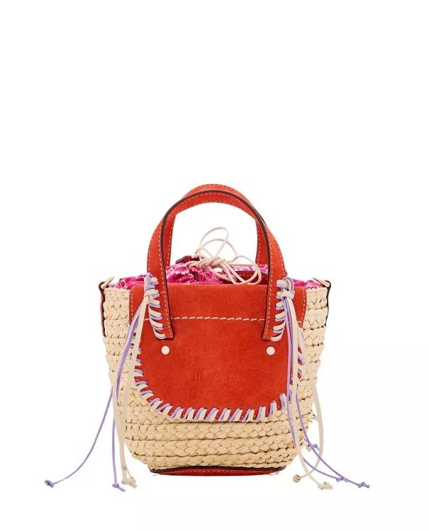 Cuba Lab Crossbody Bags - Habanera Bandana Straw And Suede Handbag - Gr. unisize - in Rot - für Damen