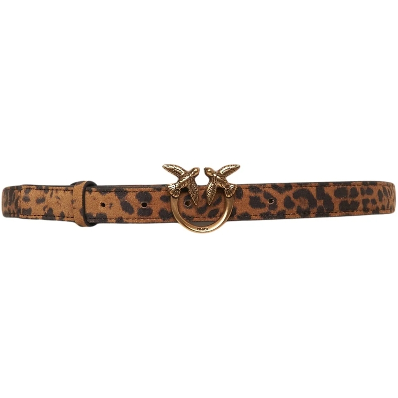 Pinko Ceinture en cuir Belt with animal print braun