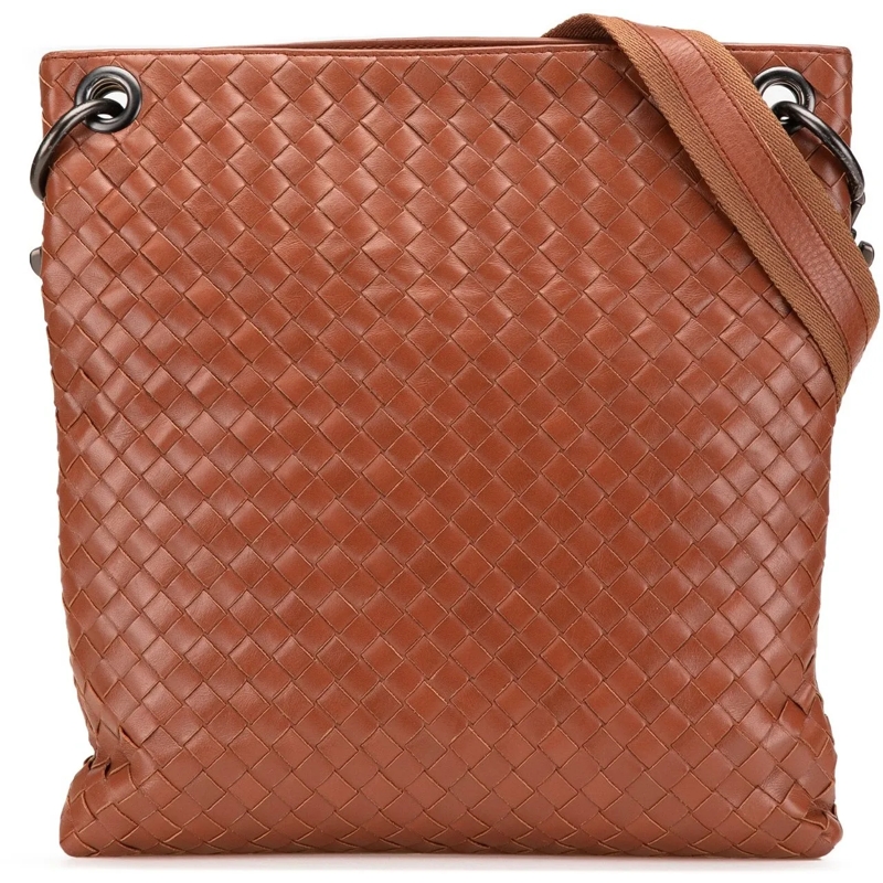 Bottega Veneta Schultertasche Leather Intrecciato Crossbody braun