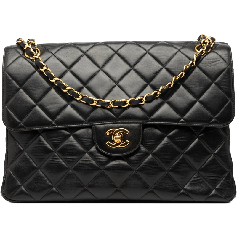 Chanel Schultertasche Jumbo Quilted Lambskin Double Sided Flap schwarz