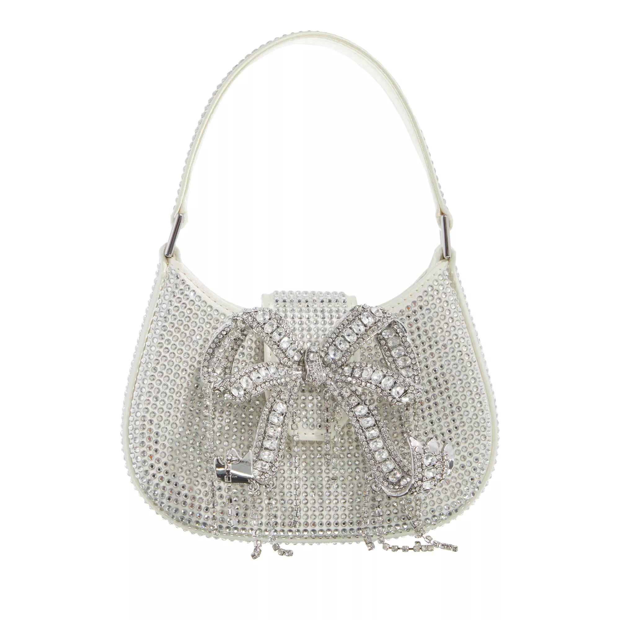 Self Portrait Rhinestone Micro Crescent Bag Champagne | Micro sac