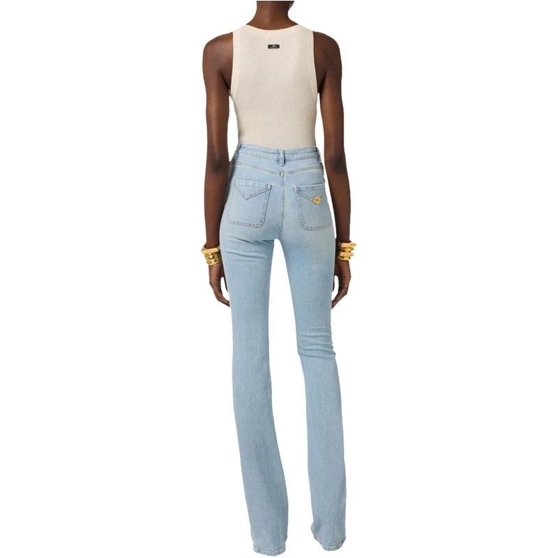 Elisabetta Franchi Jeans à jambe droite Elisabetta Franchi Women's Jeans Trousers Jeans Li blau(Image 3)