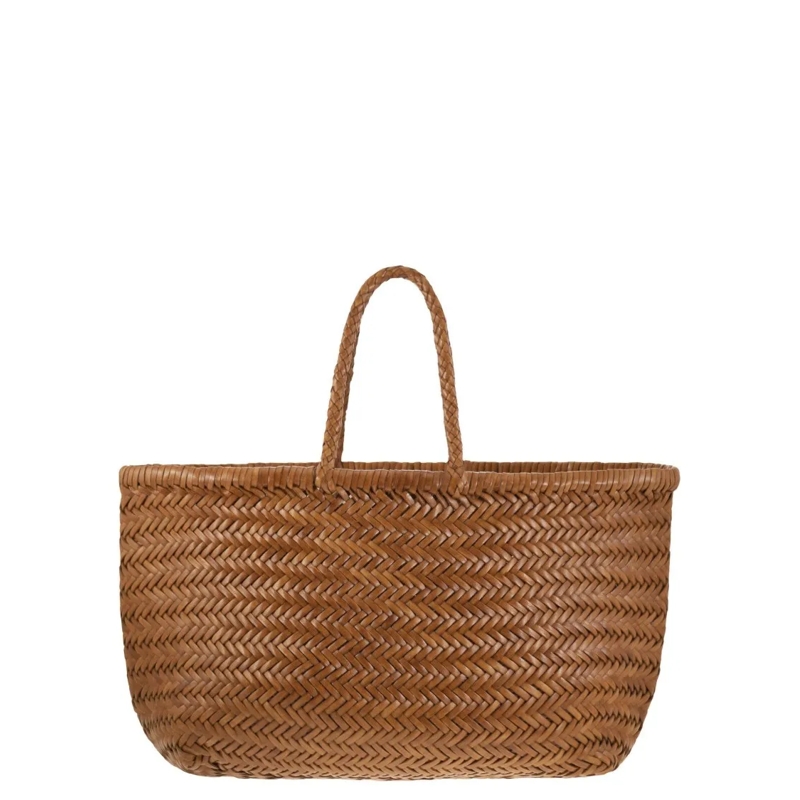 DRAGON DIFFUSION Fourre-tout Triple Jump Big - Woven Leather Bag Brown