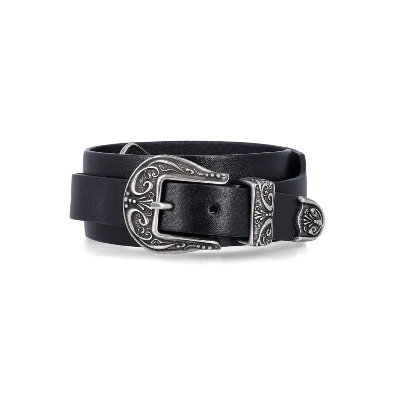 Golden Goose Gürtel Golden Goose Black Washed Leather Belt Black