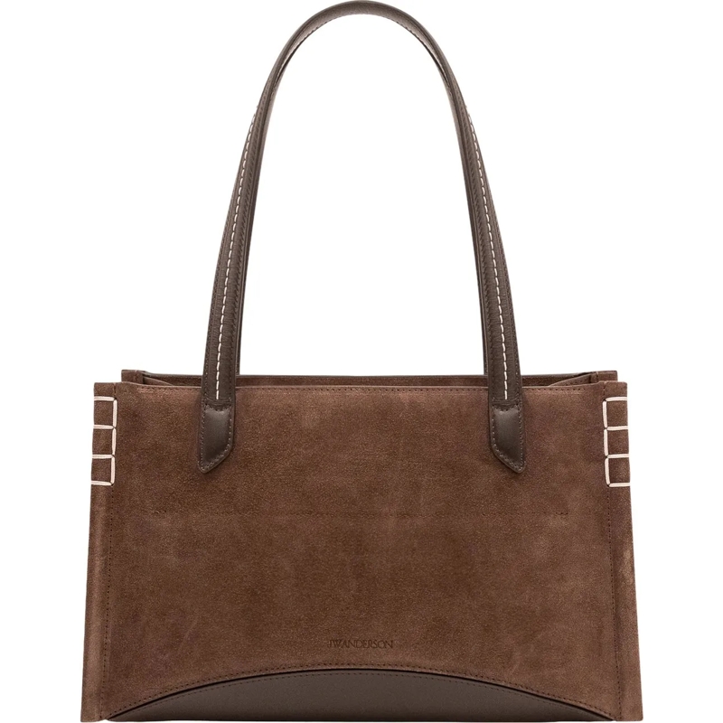 J.W.Anderson Shopper Borsa Elongated Loafer Cabas con Impunture a Contr braun