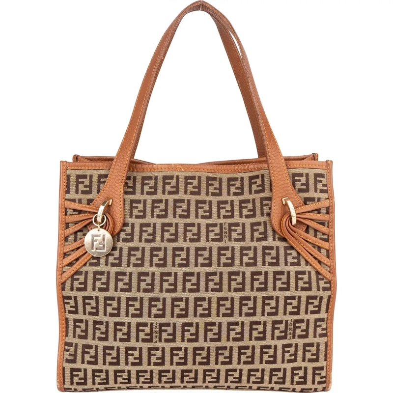Fendi Schultertasche Fendi FF Monogram Zucca Handbag braun