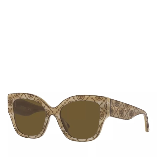 Tory Burch 0TY7184U Ivory Horn With Olive Monogram Sunglasses