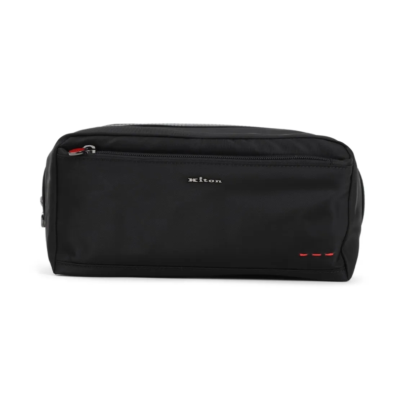 Kiton Crossbodytas Compact Black Bag With Subtle Logo Black