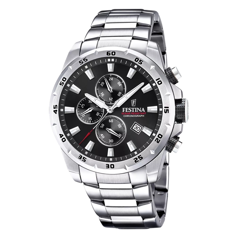 Festina Chronograph Chrono Sport Uhr Silber
