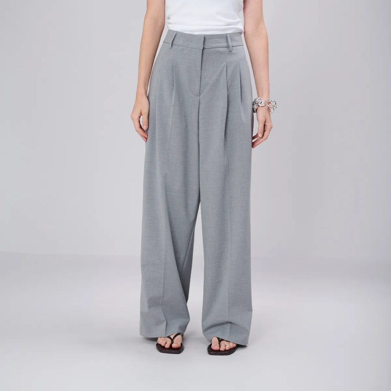 True Religion Hose - Gerades Bein- Buntfalte- Bügelfalte- Unifarbe grau(Image 6)