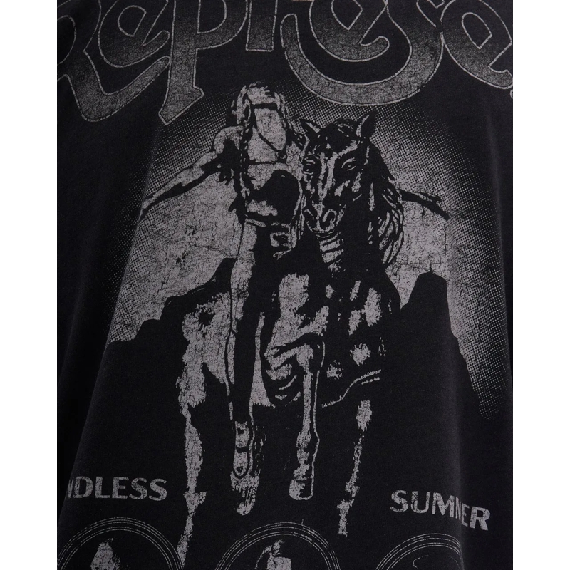 Represent T-shirt T-Shirts And Polos Stained Black schwarz(Image 3)