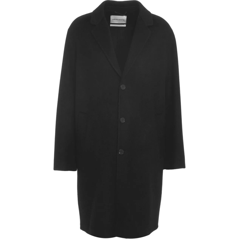 Amaranto Daunenjacke Wool-cashmere blend coat schwarz