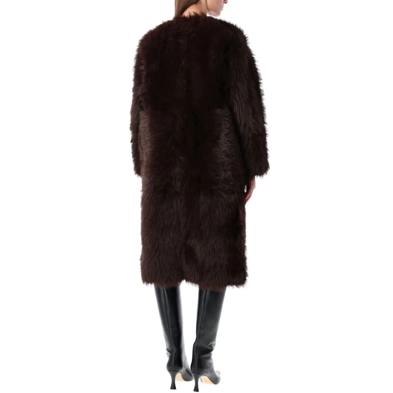 Urbancode  Faux Fur Coat With Suede Interior Black