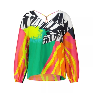 Sportalm Farbenfrohes Blusenshirt aus Seiden-Mix 4810463343 Multicolor