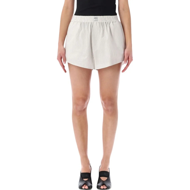 MM6 Maison Margiela Casual Shorts Striped Cotton Poplin Shorts White