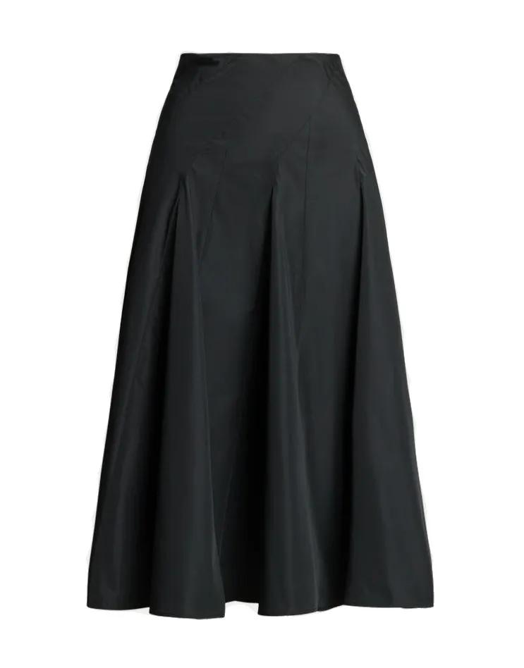 Ralph Lauren - Black Midi Skirt With Pleated Design - Größe 6 - schwarz