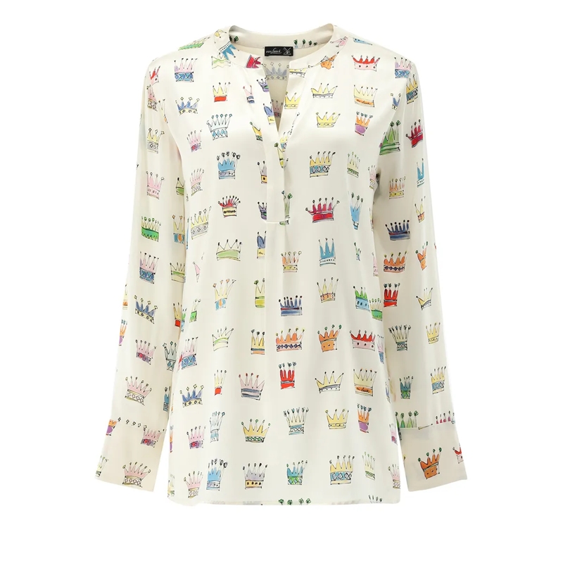 VAN LAACK Bluse Bluse Modern Fit Uni grau