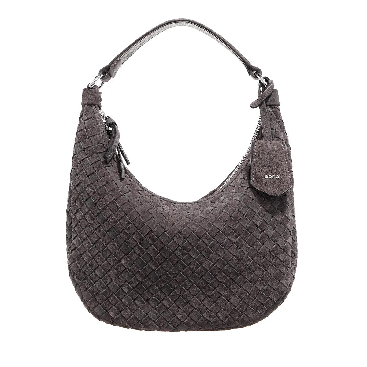 Abro Hobo Bags - Beutel Nana Mini/ Grey - Gr. unisize - in Schwarz - für Damen - aus Leder & Textil & Leder