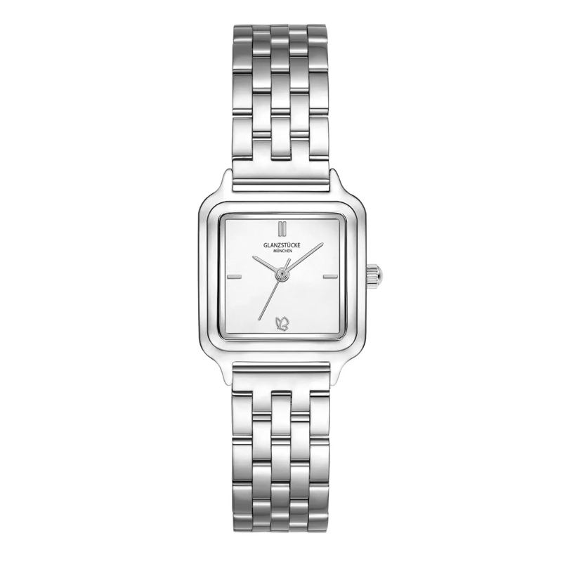 Glanzstücke München Automatikuhr Damen Armbanduhr Edelstahl silber