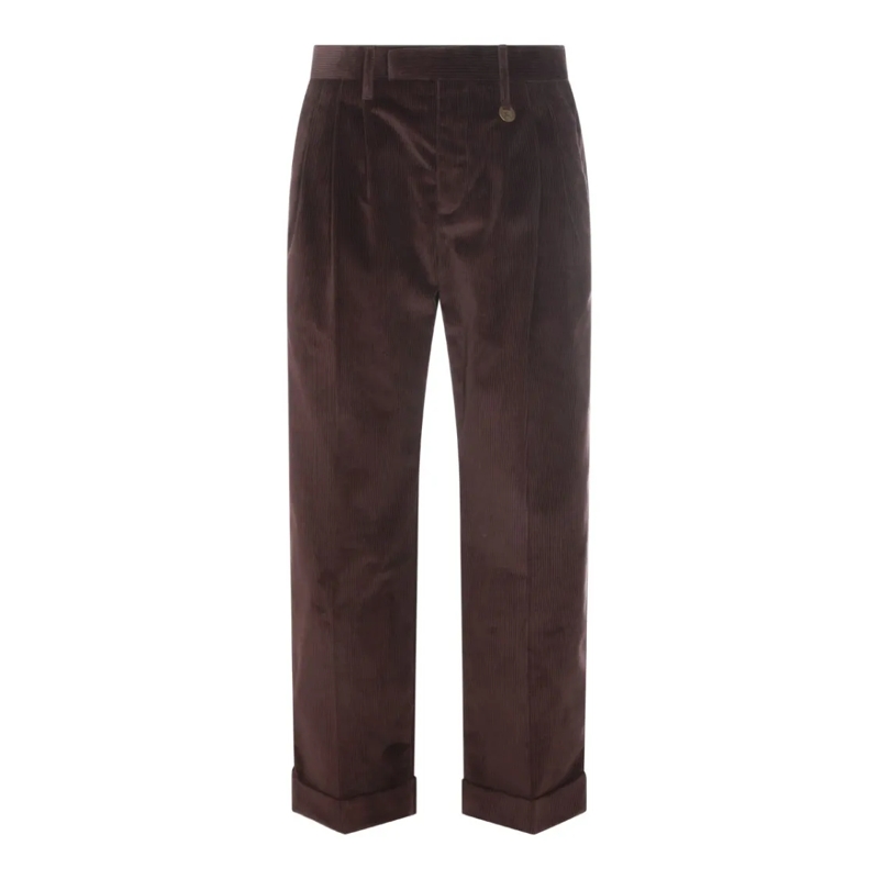 Burberry Anzugshose Dark Brown Cotton Pants Black