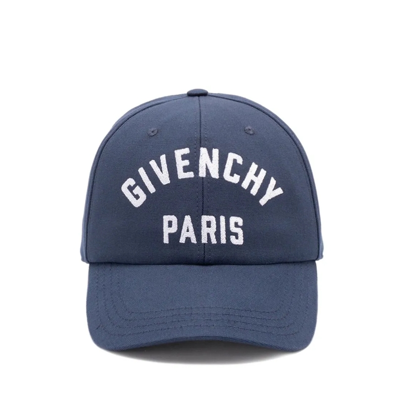 Givenchy Hoed Curved Peak Navy Cotton Cap Grey