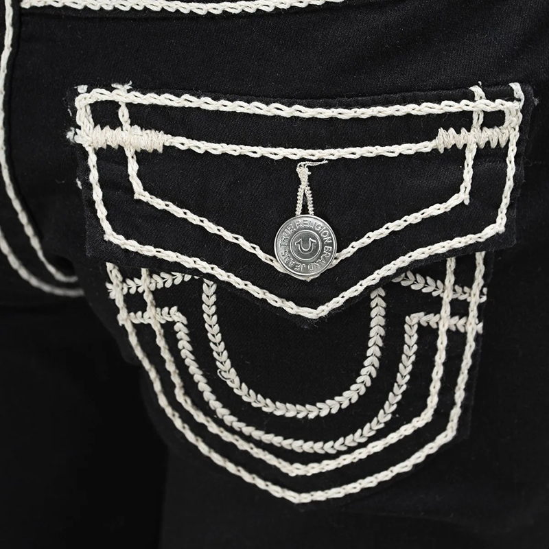 True Religion Bootcut-Jeans - Bootcut- Mid Rise- Ausgestelltes Bein- Super  schwarz(Image 5)