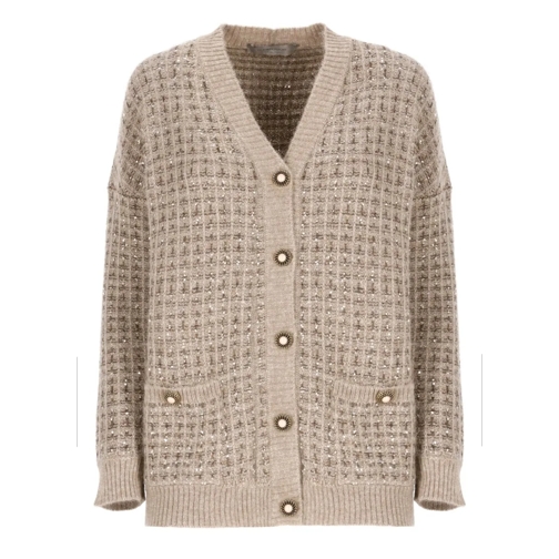 D. Exterior Cardigan With Paillettes Brown Cardigan