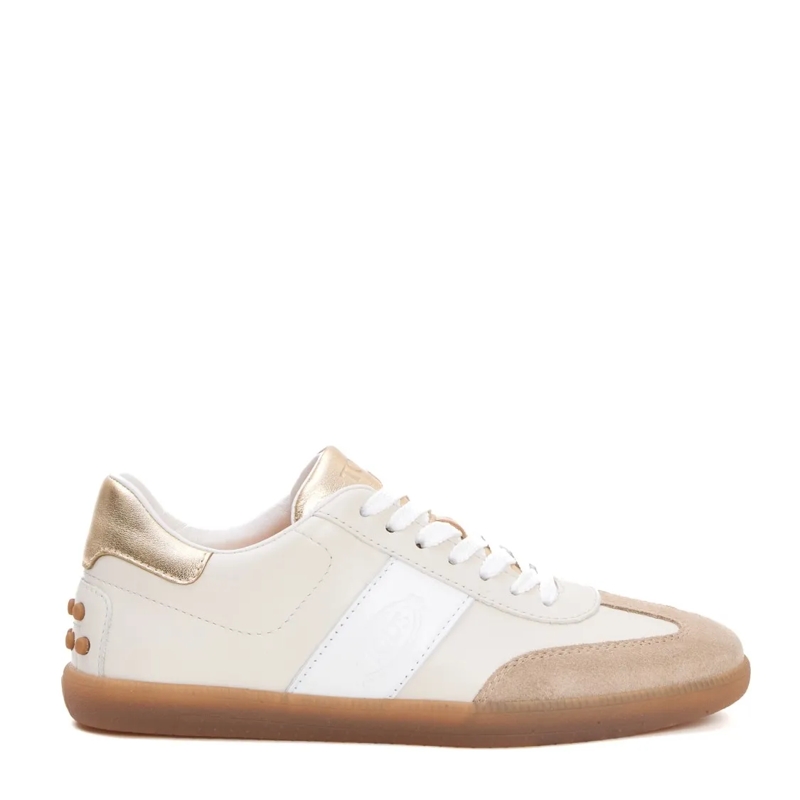 Tod's Lage-top sneaker Cassetta Leather Cream Gold Sneakers Neutrals