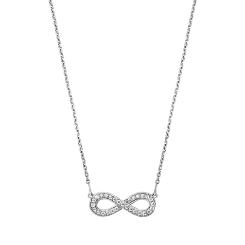 BELORO Necklace Infinity Zirconia Silver Kort halsband