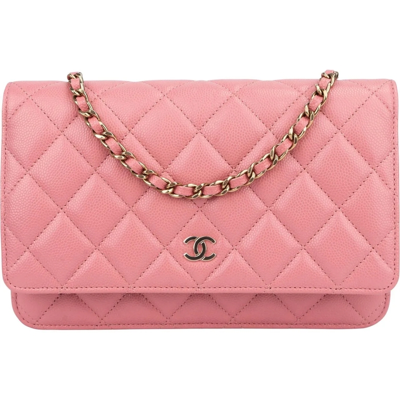 Chanel Sac à bandoulière Chanel Pink Caviar Leather Wallet On Chain Crossbo rose