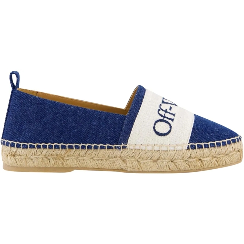 Off-White Mocassin Dames Bookish Espadrille Blauw/Wit blau