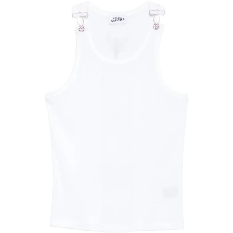 Jean Paul Gaultier T-Shirt Tanktop Embroidered Jean Paul Gaultier White weiß