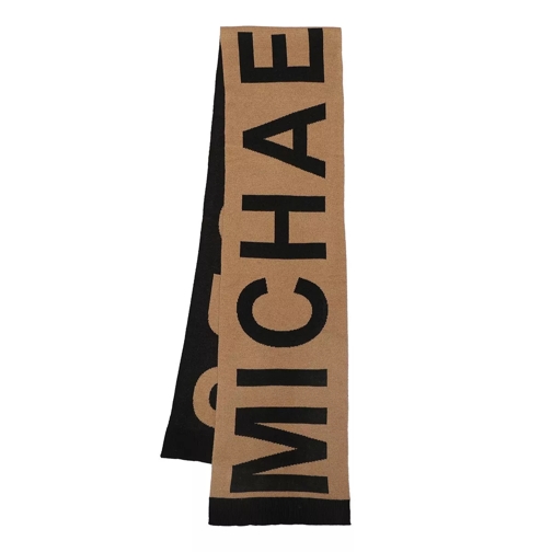 MICHAEL Michael Kors Mk Bold Logo Scarf Dark Camel Sciarpa di lana