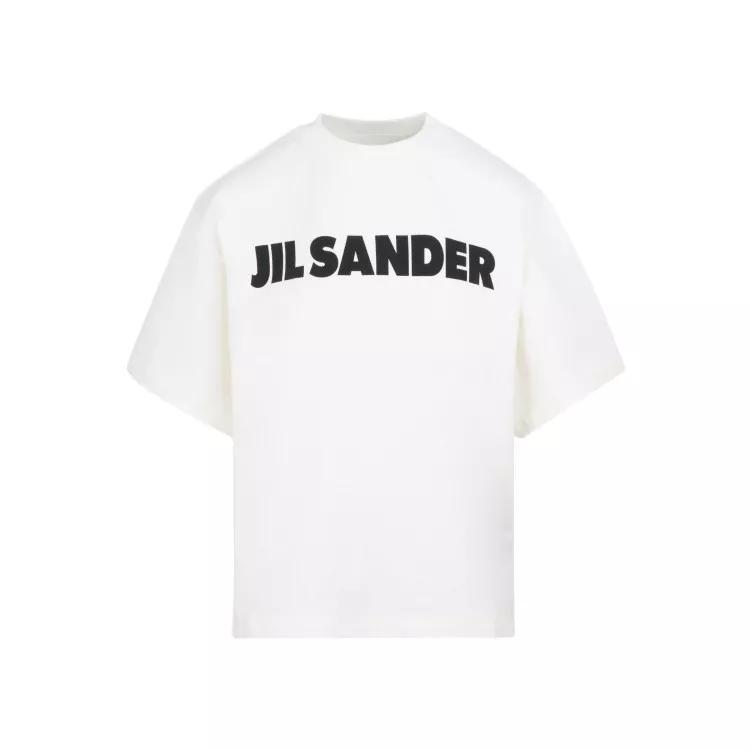 Jil Sander - Cream And Black Logo T-Shirt - Größe M - white