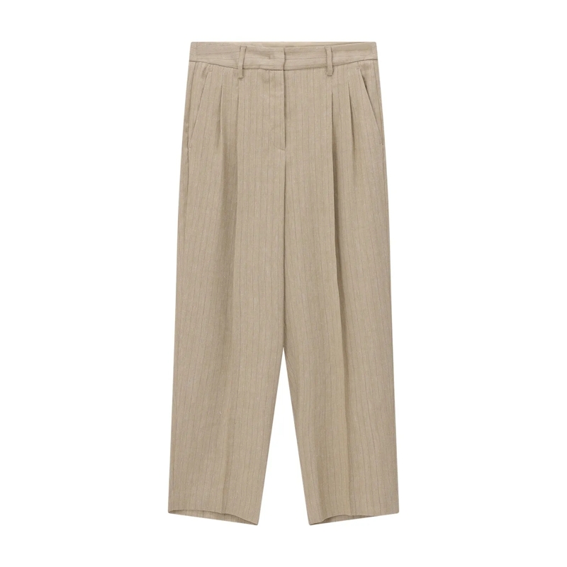 Luisa Cerano  Hose aus Leinen-Mix braun