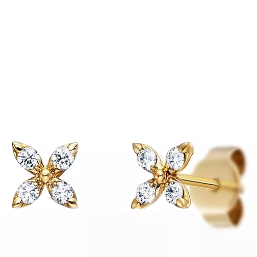Little Luxuries by VILMAS Young Finest Collection Earrings With Diamonds Yellow Gold Oorsteker