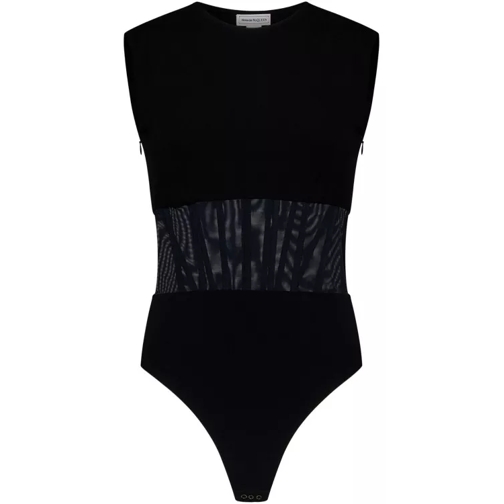 Alexander McQueen Black Viscose Blend Bodysuit Black Body