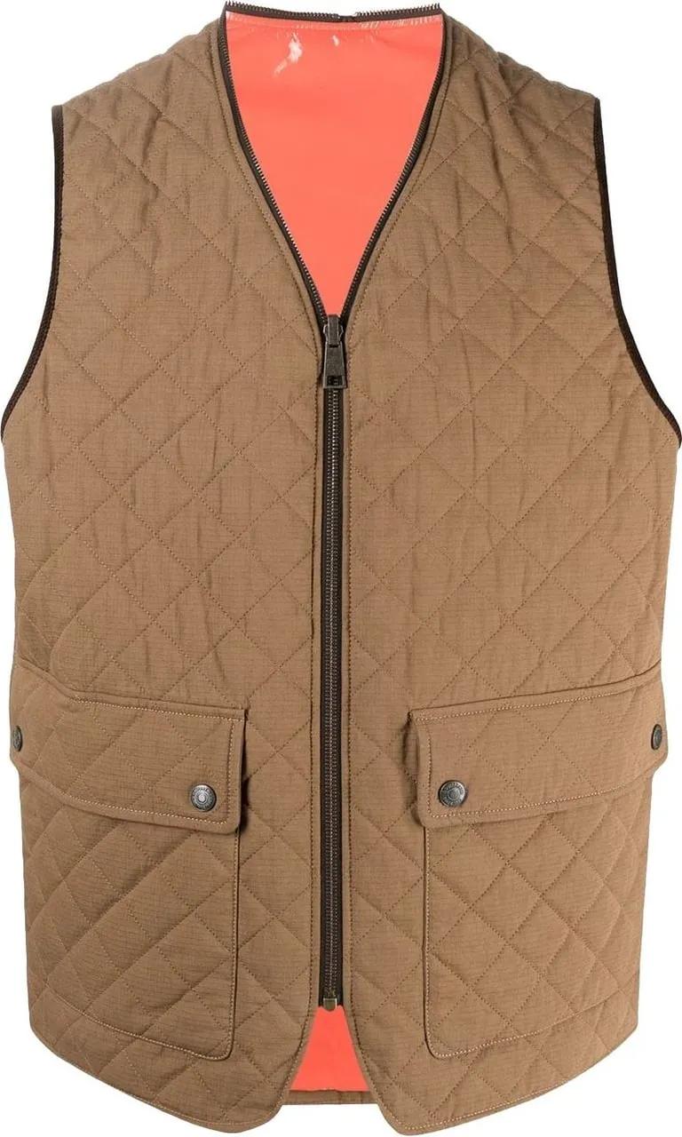 Thumbnail - Dsquared2 - Reversible Quilted Vest Jacket - Größe L - braun