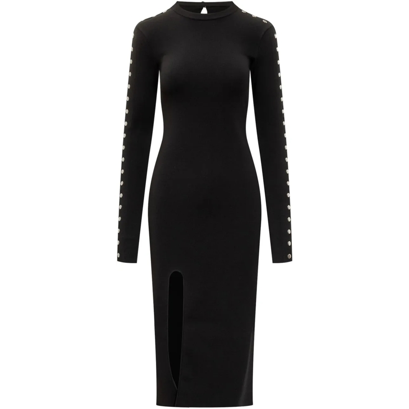 Stella McCartney Maxikleid Abito Studs schwarz